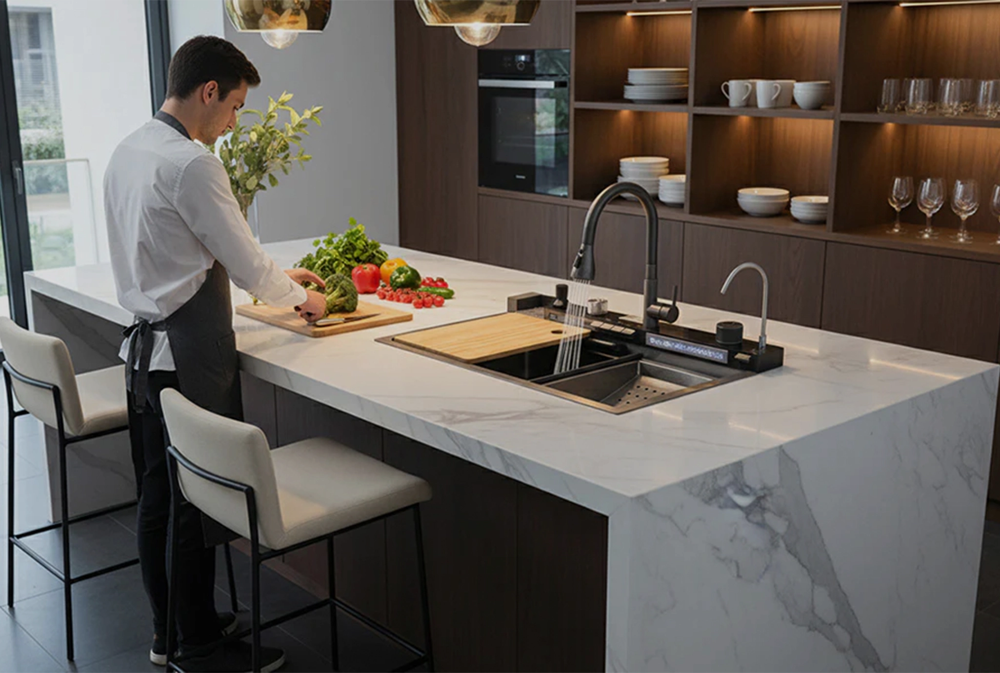CHEF MARTINI premium 304 stainless steel smart kitchen workstation sink